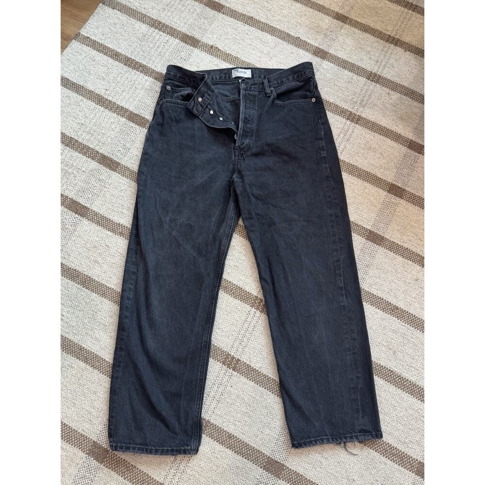 Agolde 90’s Cropped Mid Rise Straight Jeans Tar Black 28 Women’s Weightless